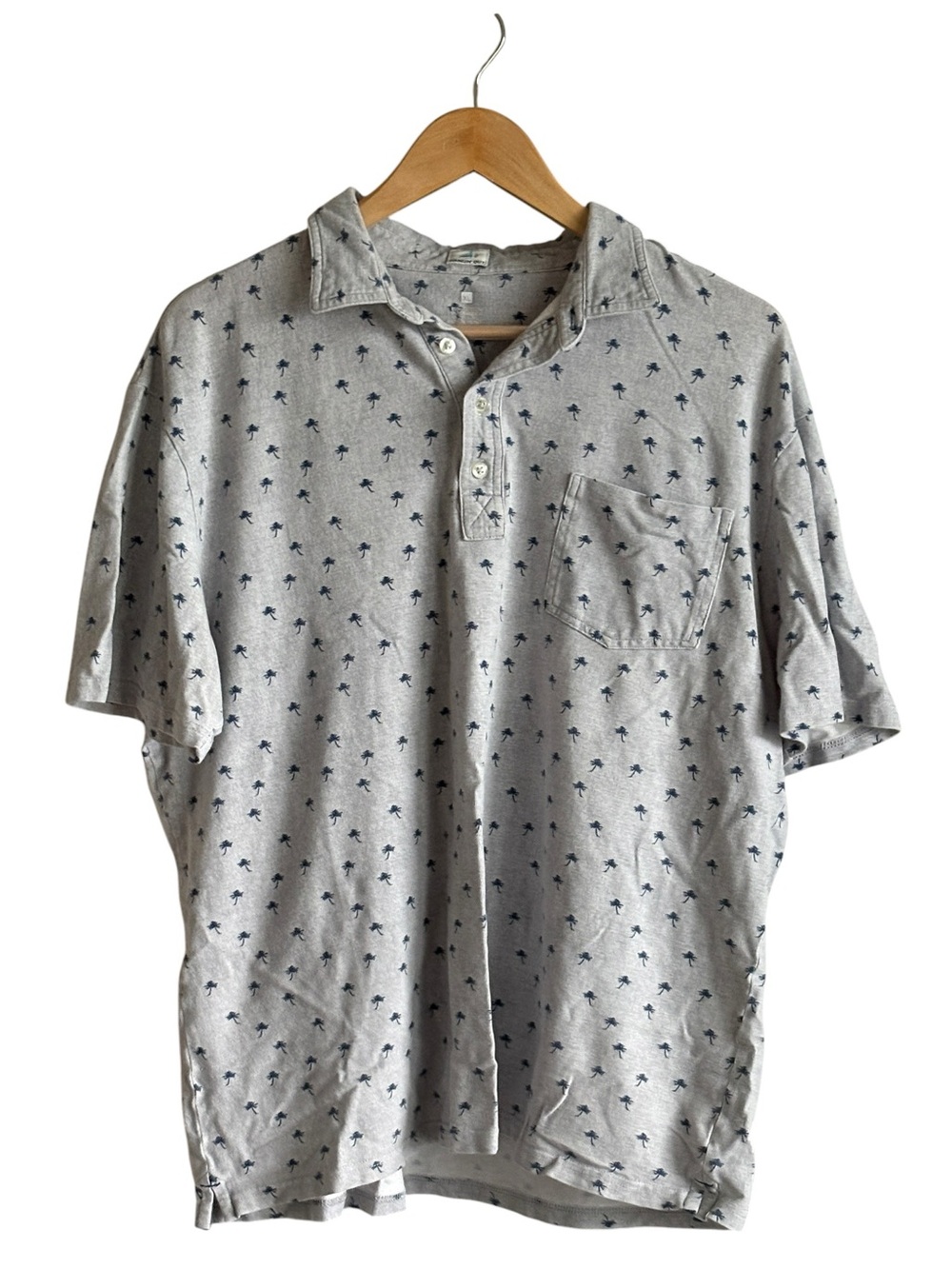 Johnnie-O Hangin' Out Polo Palm Trees Gray Size XL Golf